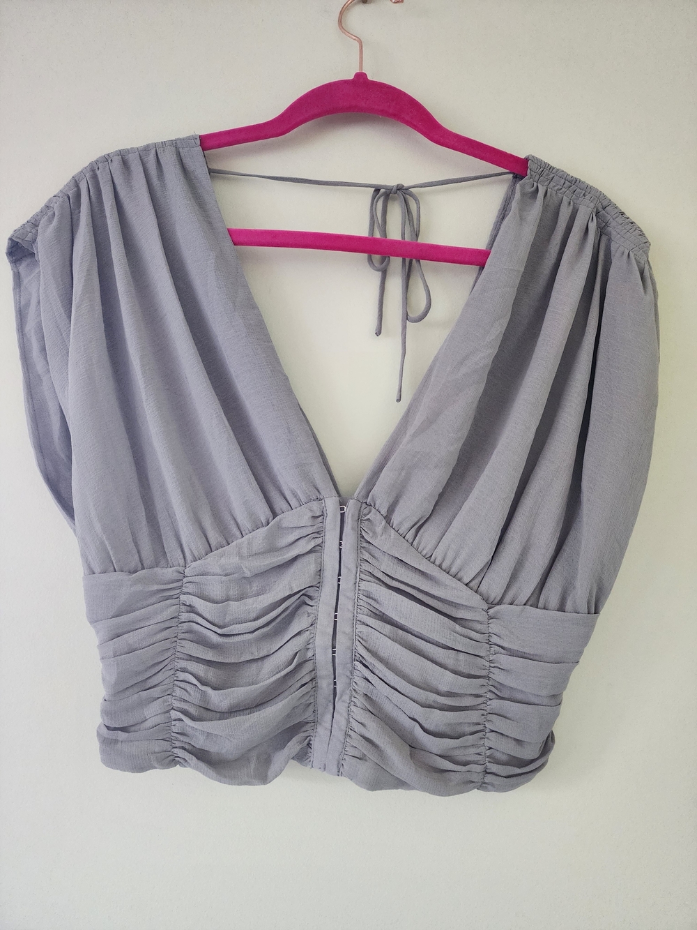 Free People Ruched V-Neck Crop Top